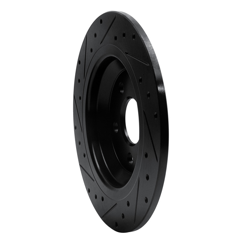 Volvo S60 Cross Country Brake Rotor (1) - Rear Right - R1 Concepts - Drilled & Slotted - Black - `07-`18